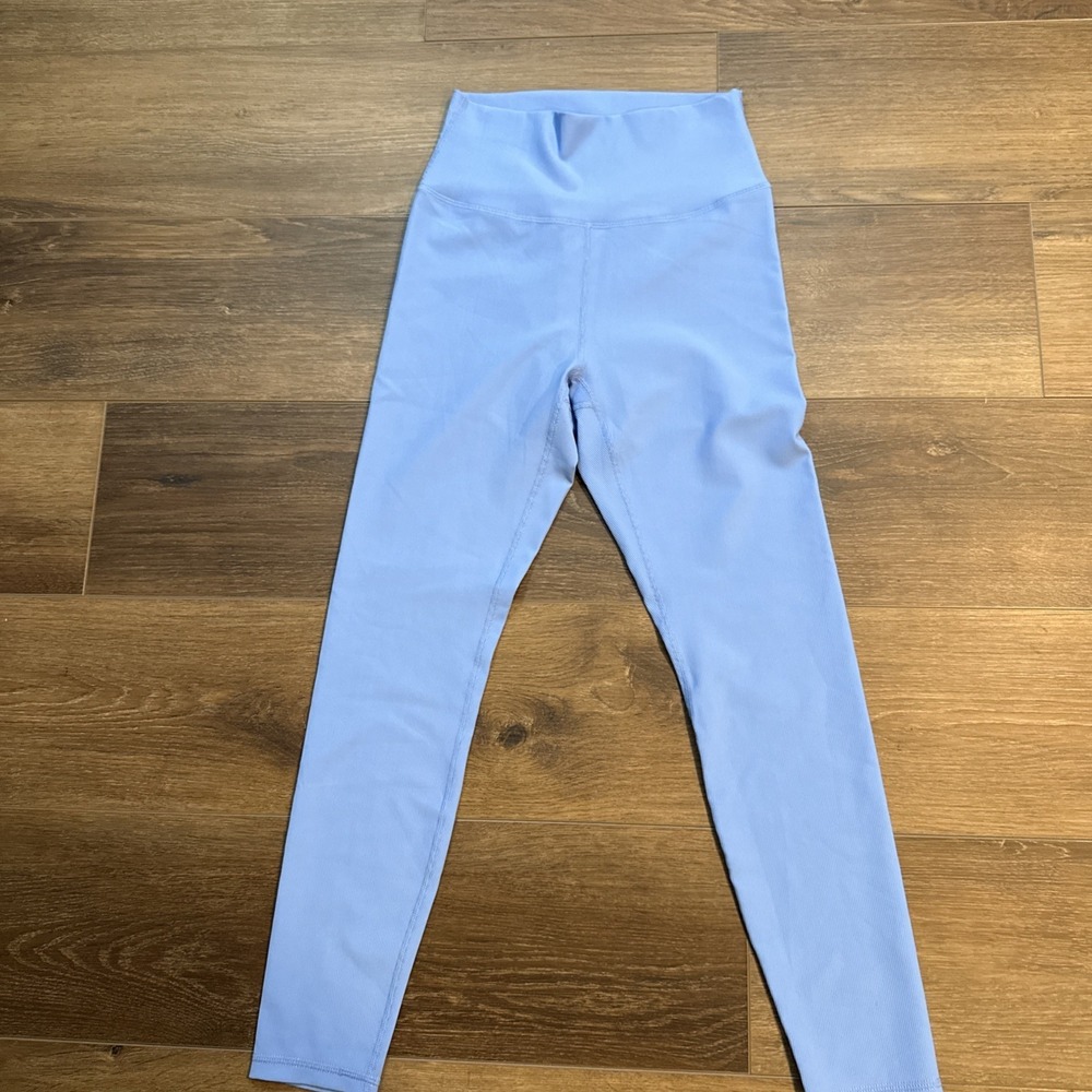 WILO The Label Blue Ribbed Leggings Medium High Waisted Activewear NICE